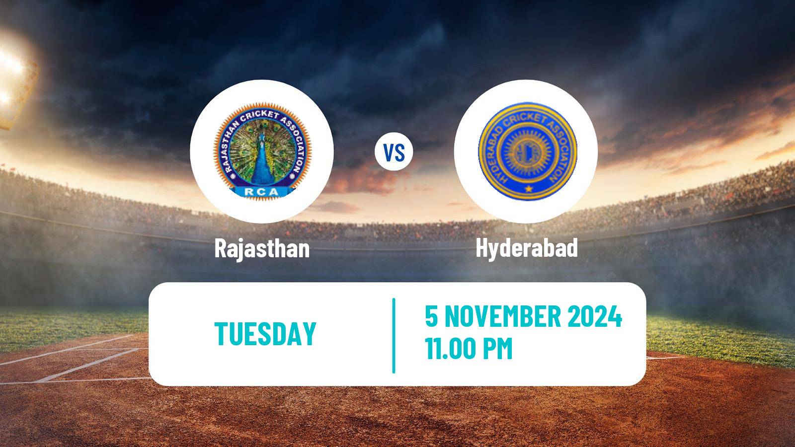 Cricket Ranji Trophy Rajasthan - Hyderabad