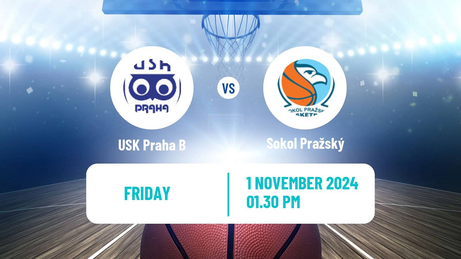 Basketball Czech 1 Liga Basketball USK Praha B - Sokol Pražský