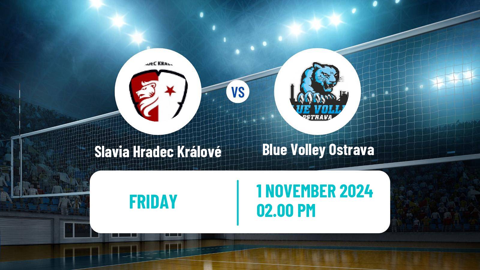 Volleyball Czech 1 Liga Volleyball Slavia Hradec Králové - Blue Volley Ostrava