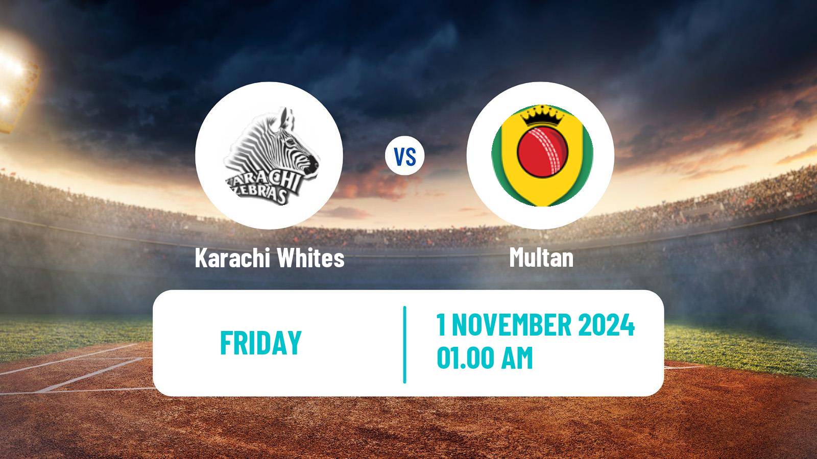 Cricket Pakistan Quaid-e-Azam Trophy Karachi Whites - Multan