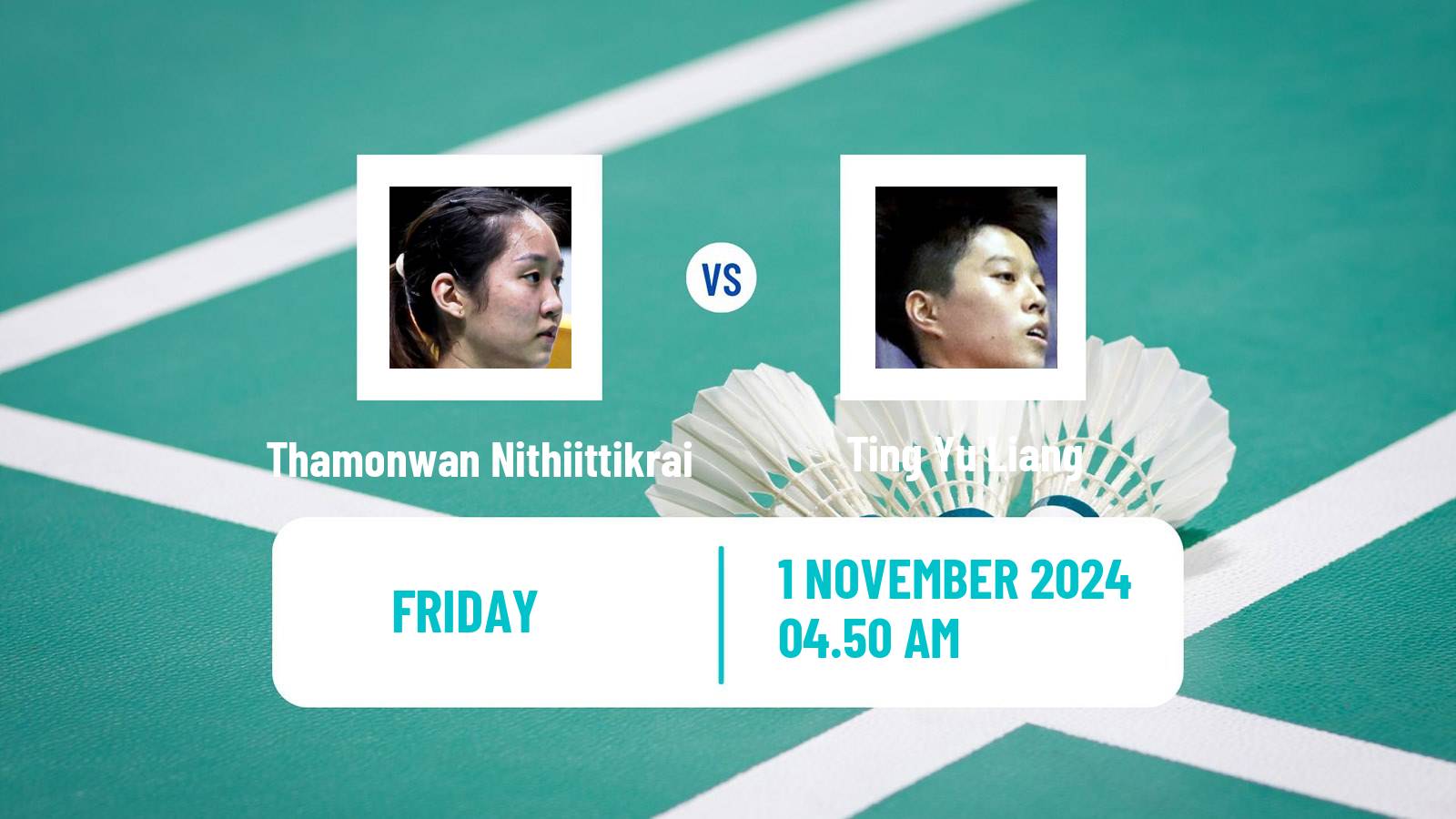 Badminton BWF World Tour Indonesia Masters 3 Women Thamonwan Nithiittikrai - Ting Yu Liang