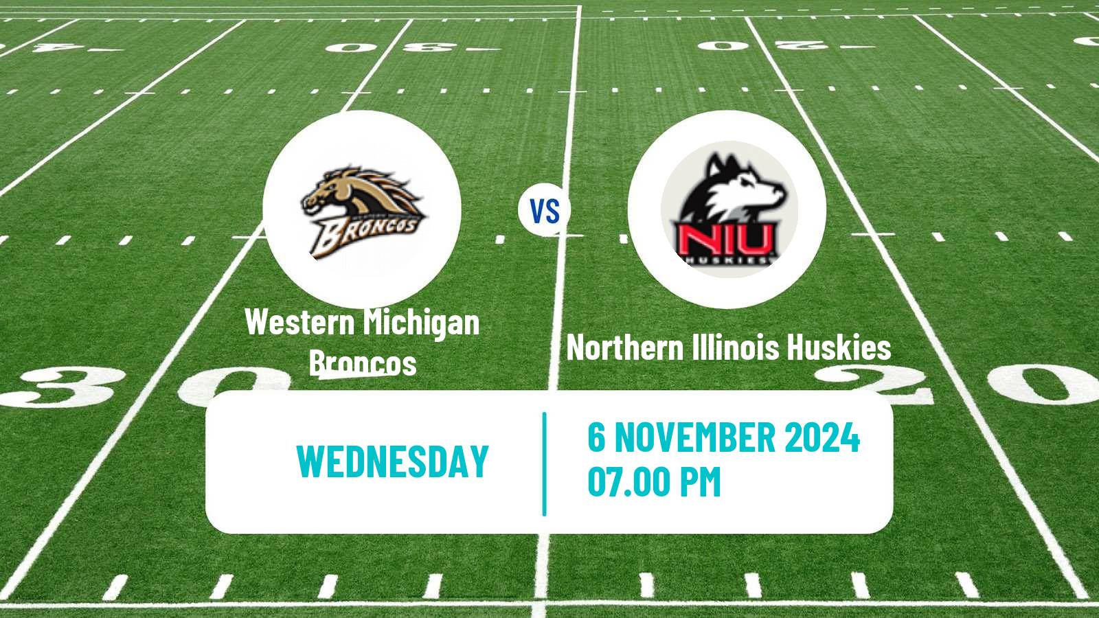 American football NCAA College Football Western Michigan Broncos - Northern Illinois Huskies