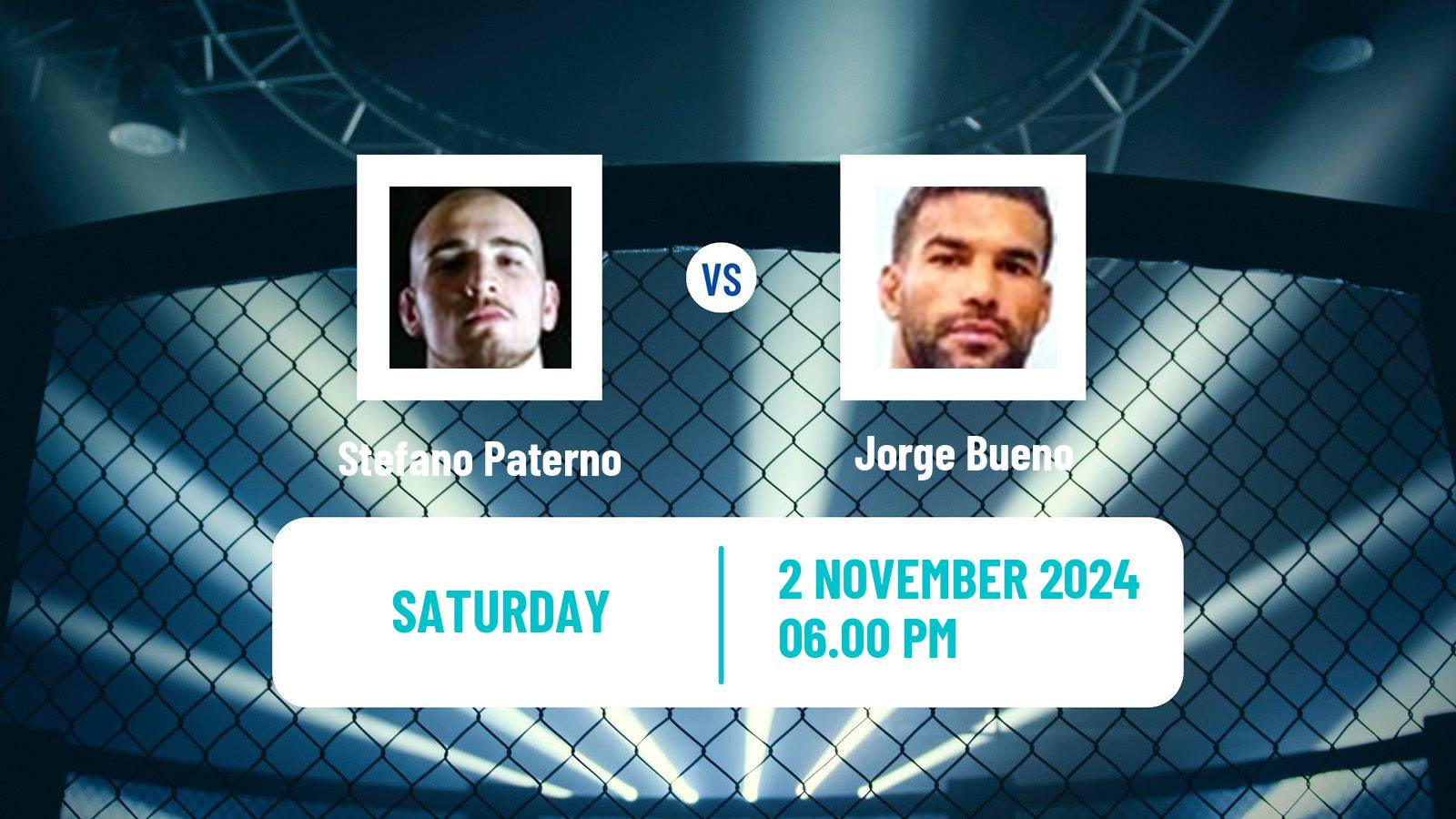 MMA Catchweight Cage Warriors Men Stefano Paterno - Jorge Bueno