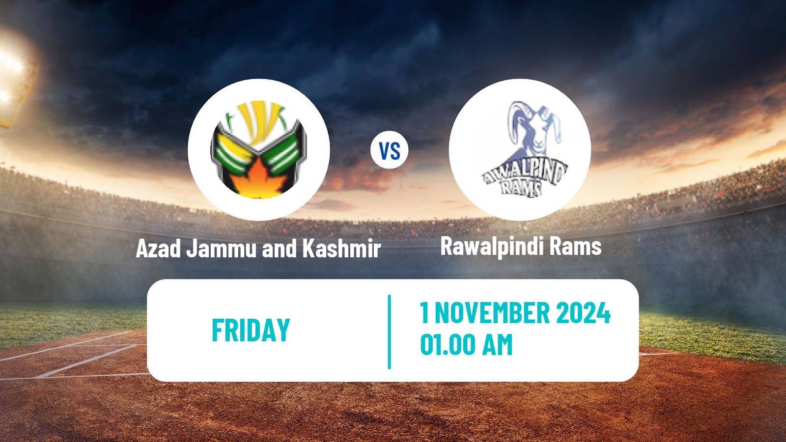 Cricket Pakistan Quaid-e-Azam Trophy Azad Jammu and Kashmir - Rawalpindi Rams