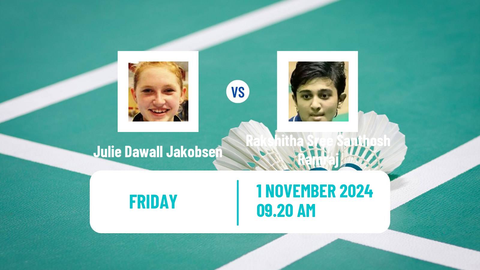 Badminton BWF World Tour Hylo Open Women Julie Dawall Jakobsen - Rakshitha Sree Santhosh Ramraj