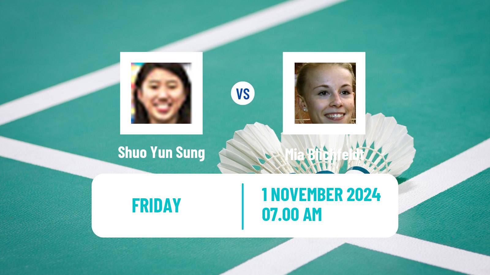 Badminton BWF World Tour Hylo Open Women Shuo Yun Sung - Mia Blichfeldt