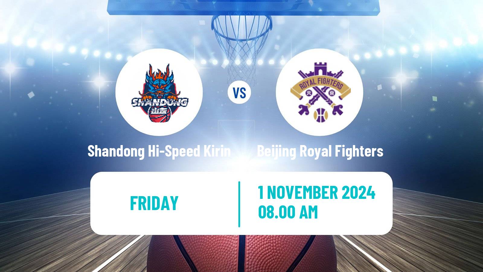 Basketball CBA Shandong Hi-Speed Kirin - Beijing Royal Fighters