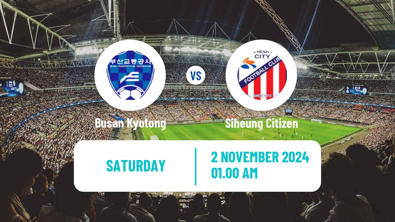 Soccer South Korean K3 League Busan Kyotong - Siheung Citizen