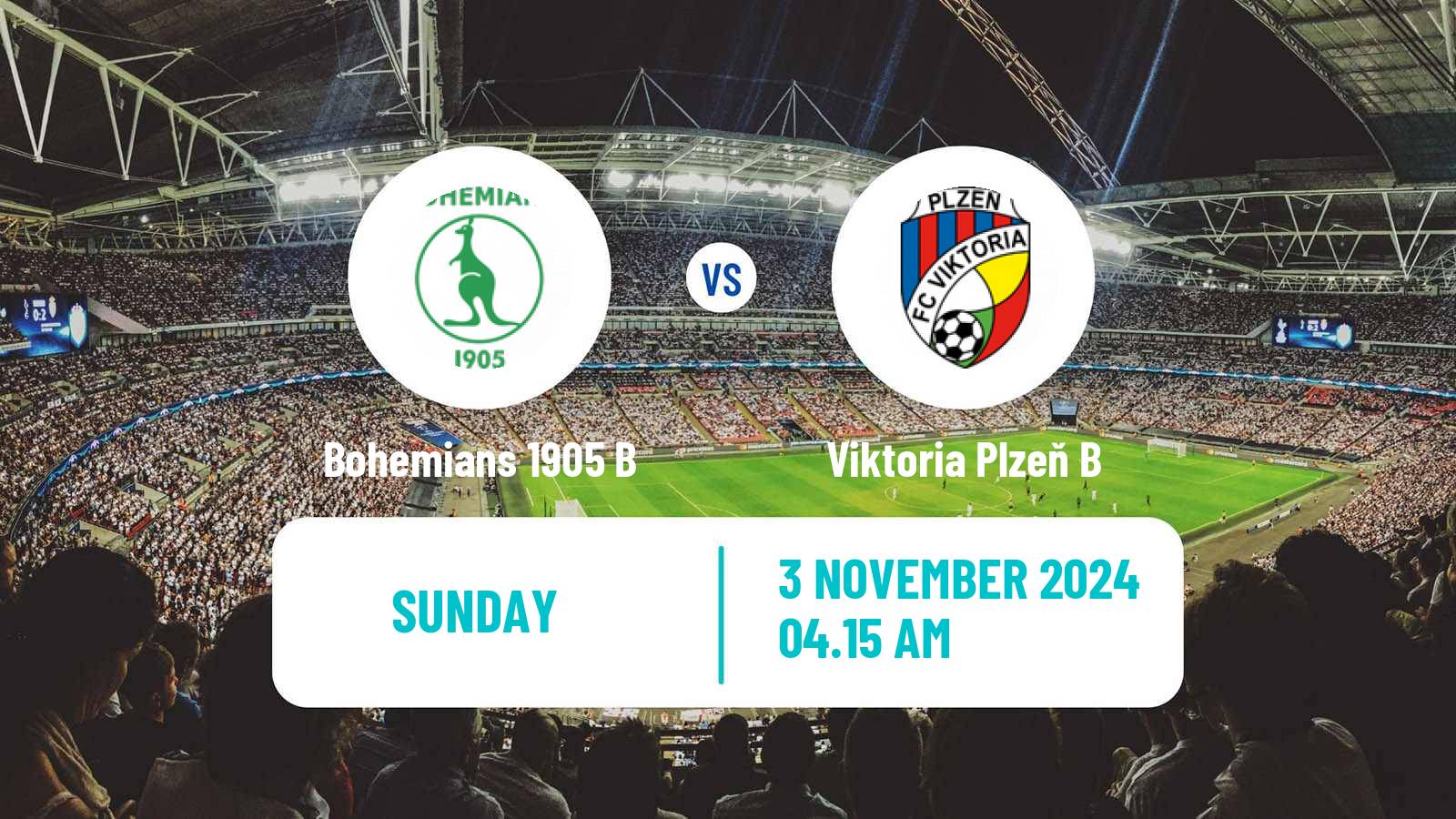 Soccer Czech CFL Group A Bohemians 1905 B - Viktoria Plzeň B