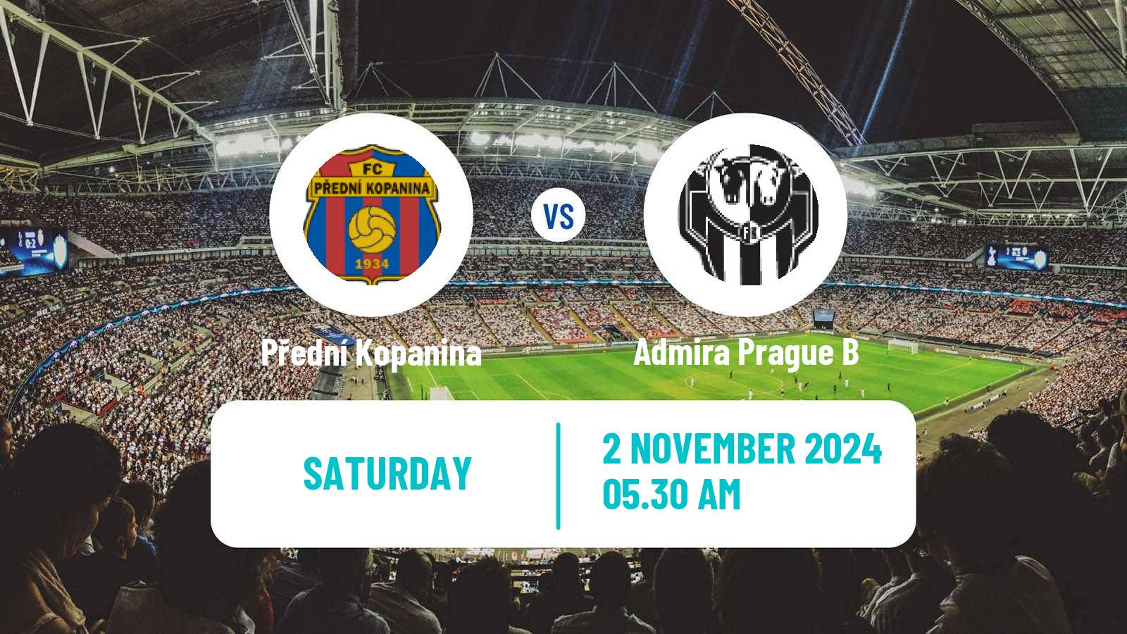 Soccer Czech Division B Přední Kopanina - Admira Prague B