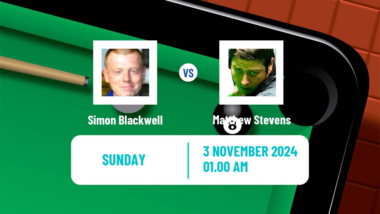 Snooker International Championship Simon Blackwell - Matthew Stevens