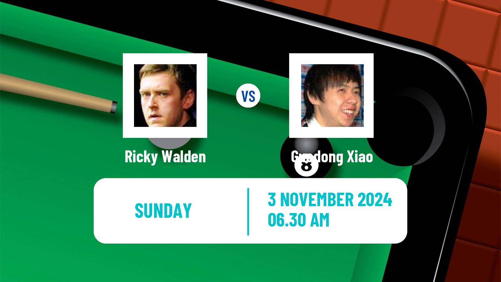 Snooker International Championship Ricky Walden - Guodong Xiao