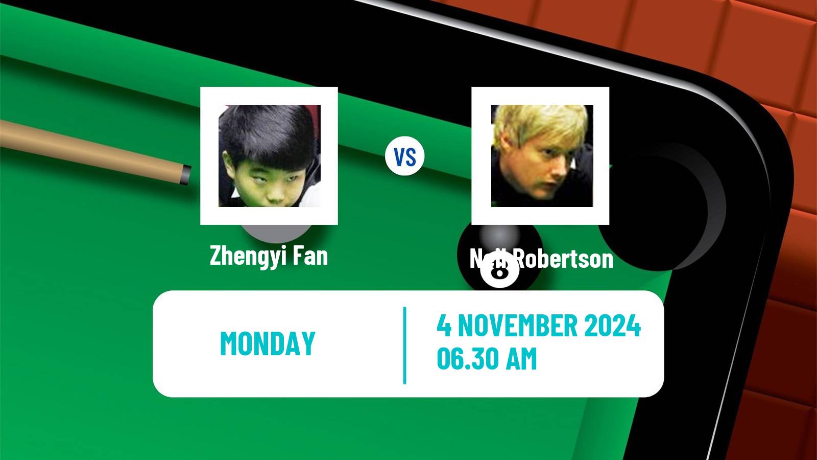 Snooker International Championship Zhengyi Fan - Neil Robertson