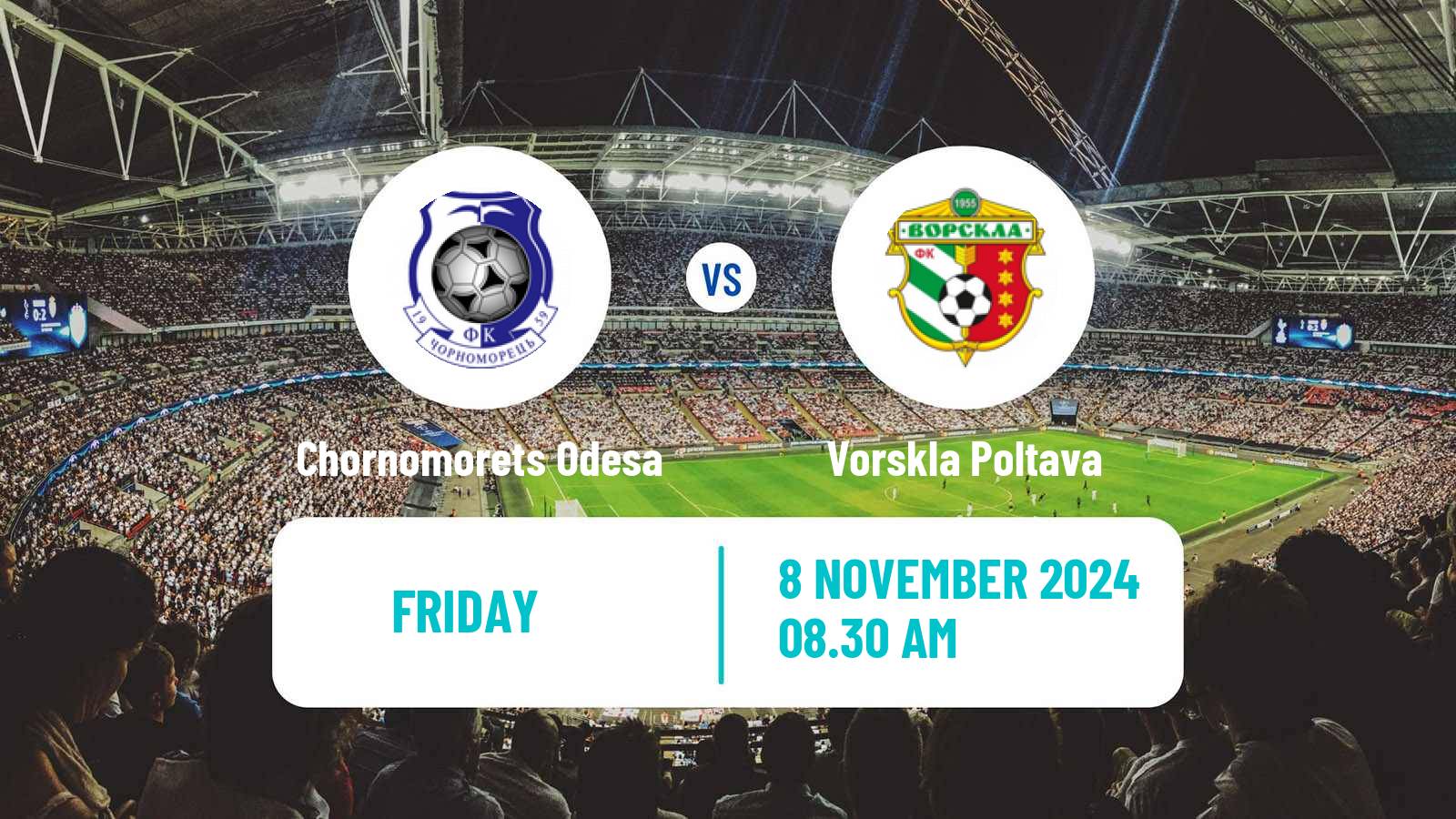 Soccer Ukrainian Premier League Chornomorets Odesa - Vorskla Poltava