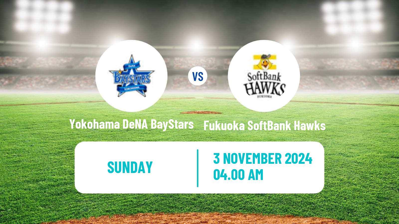 Baseball NPB Yokohama DeNA BayStars - Fukuoka SoftBank Hawks