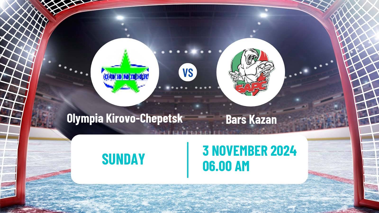 Hockey VHL Olympia Kirovo-Chepetsk - Bars Kazan