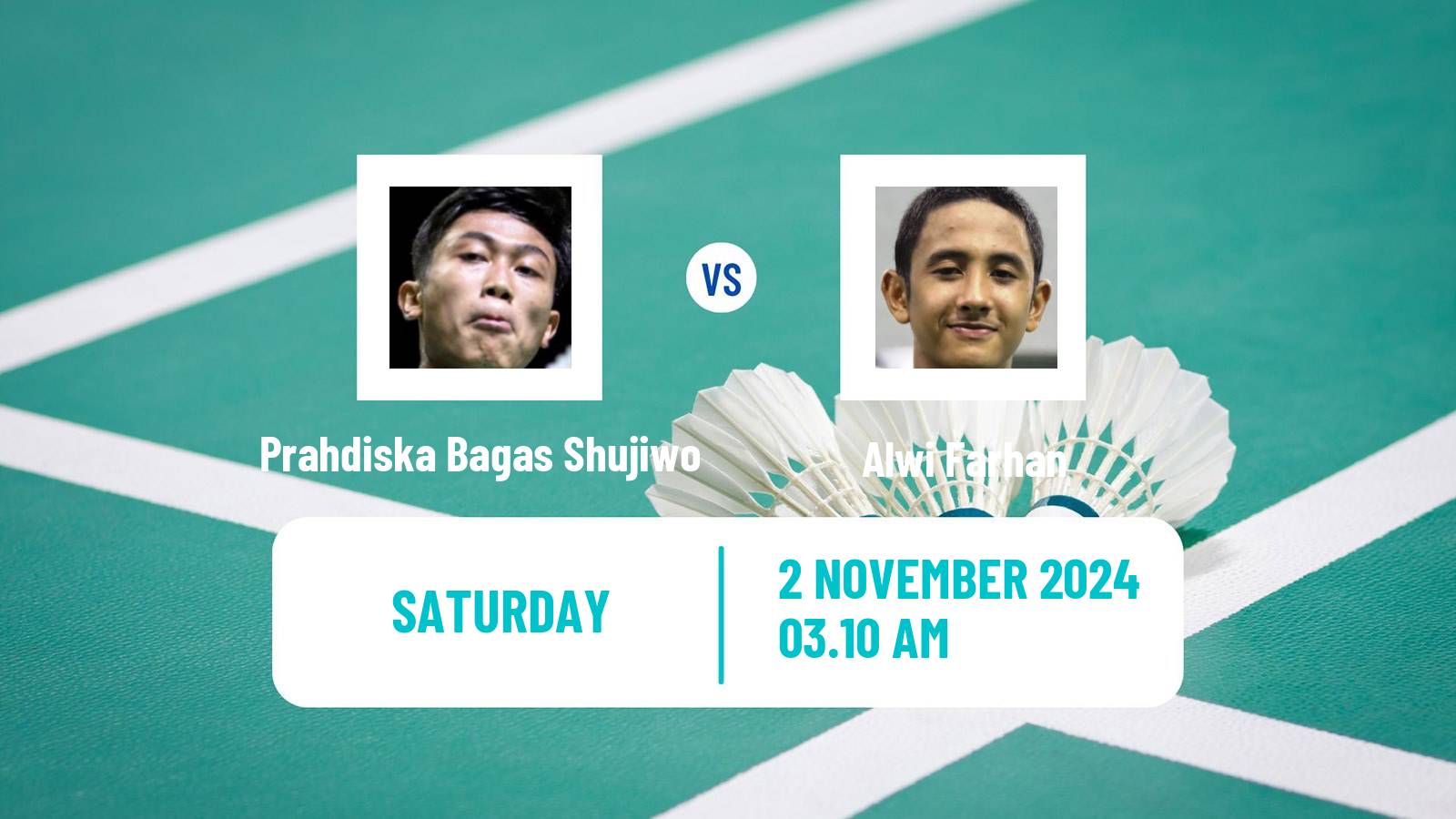 Badminton BWF World Tour Indonesia Masters 3 Men Prahdiska Bagas Shujiwo - Alwi Farhan