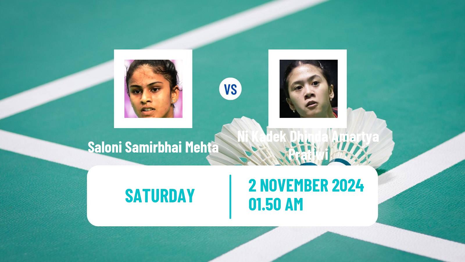 Badminton BWF World Tour Indonesia Masters 3 Women Saloni Samirbhai Mehta - Ni Kadek Dhinda Amartya Pratiwi