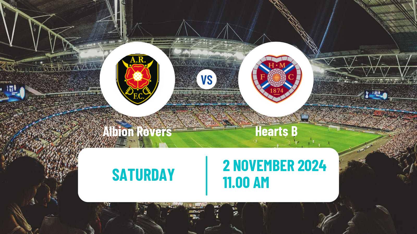 Soccer Scottish Lowland League Albion Rovers - Hearts B