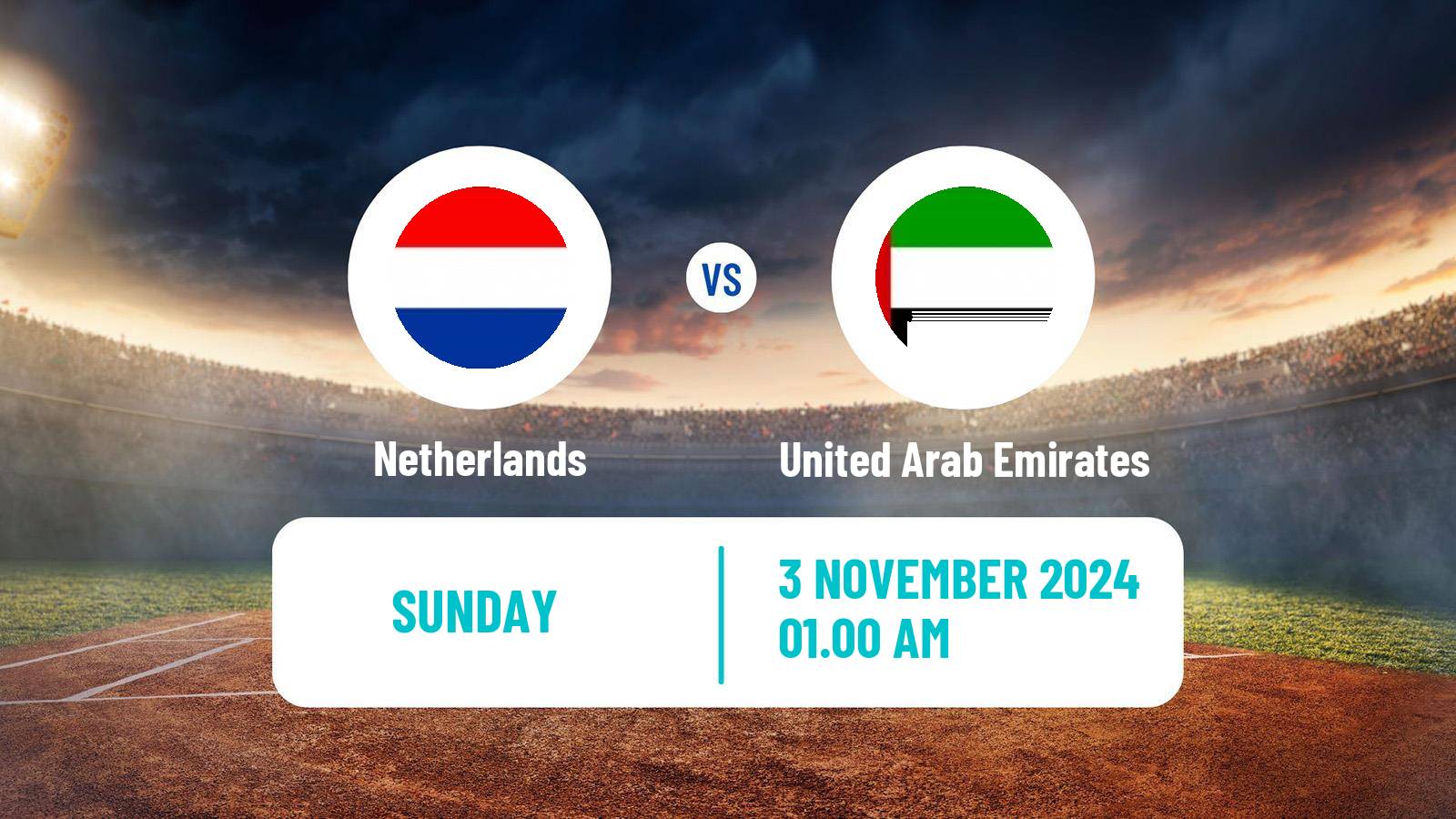 Cricket ICC Cricket World Cup League 2 Netherlands - United Arab Emirates