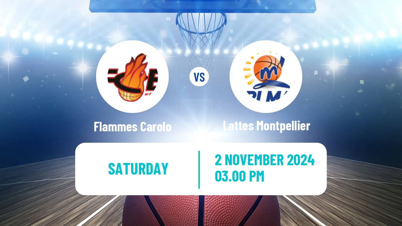 Basketball French LFB Flammes Carolo - Lattes Montpellier