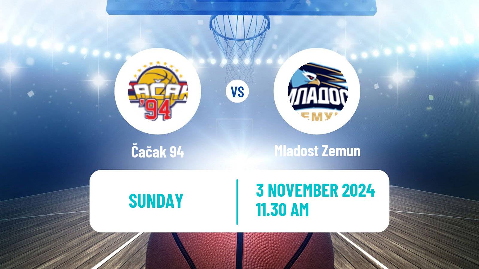 Basketball Serbian First League Basketball Čačak 94 - Mladost Zemun