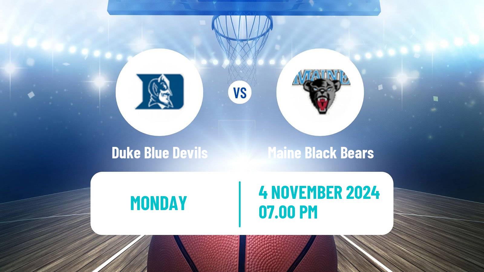 Basketball NCAA College Basketball Duke Blue Devils - Maine Black Bears