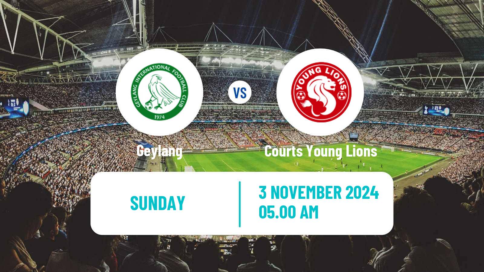 Soccer Singapore Premier League Geylang - Courts Young Lions