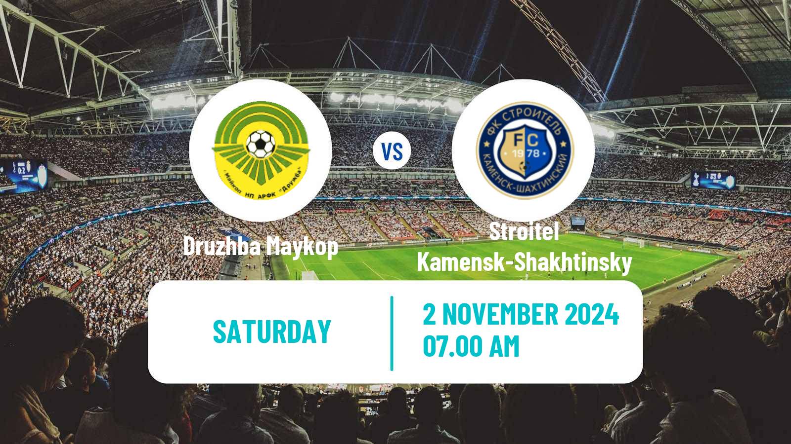 Soccer FNL 2 Division B Group 1 Druzhba Maykop - Stroitel Kamensk-Shakhtinsky