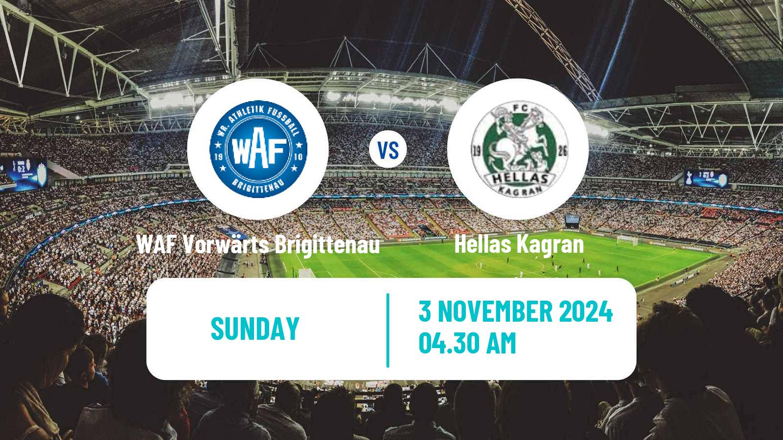 Soccer Austrian Landesliga Wien WAF Vorwärts Brigittenau - Hellas Kagran