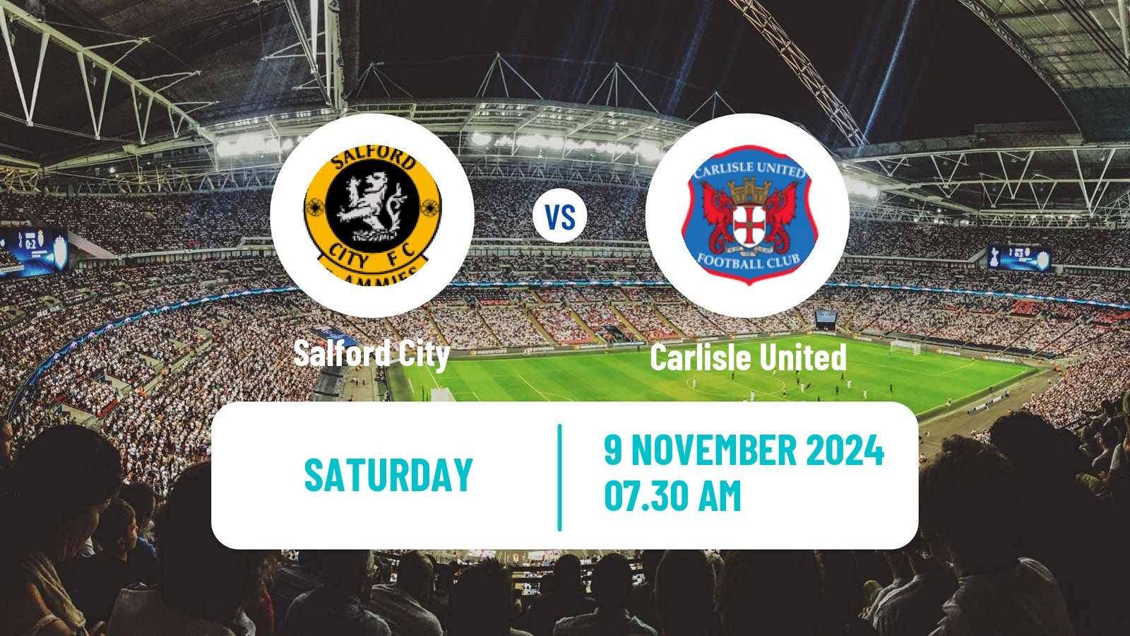 Soccer English League Two Salford City - Carlisle United