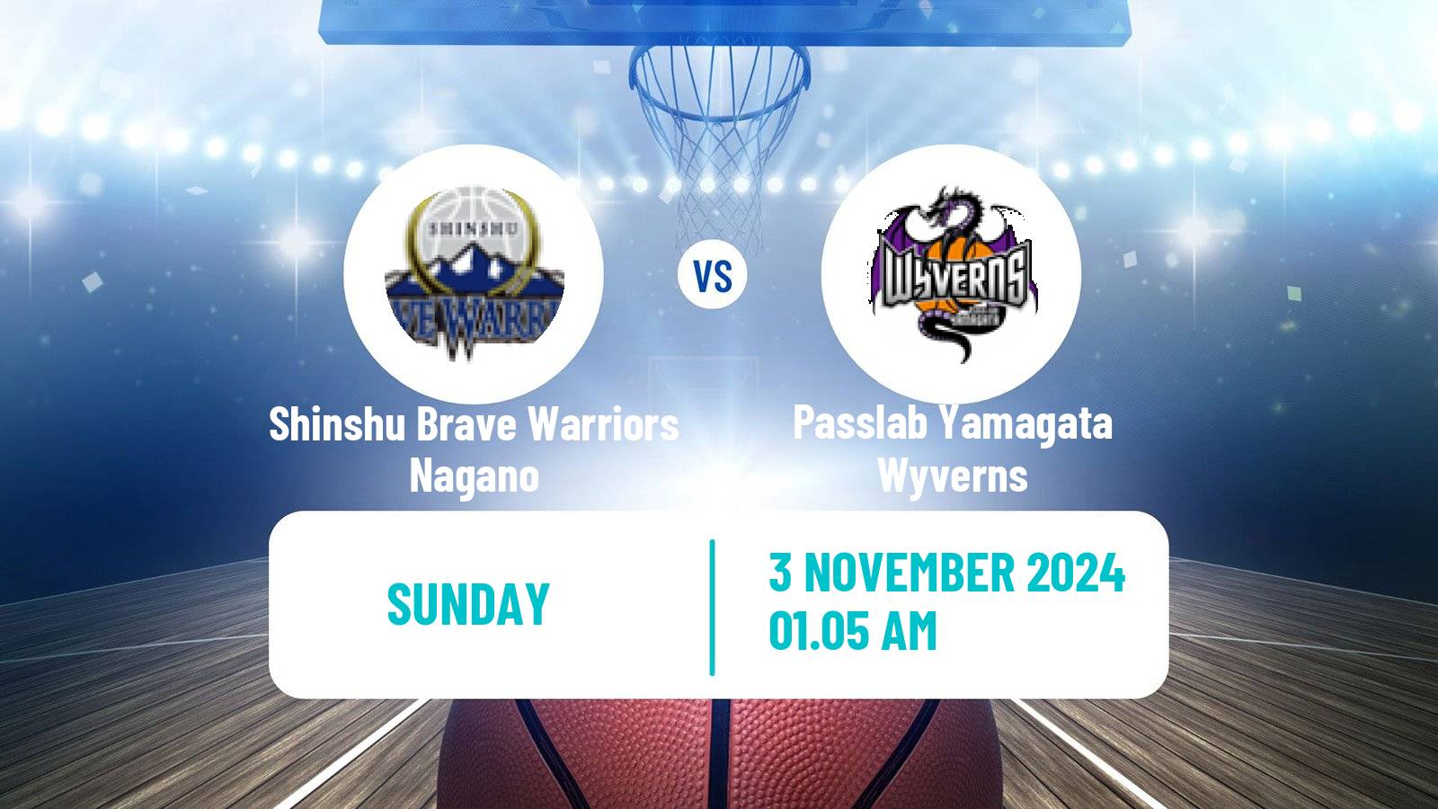 Basketball Japan B2 League Basketball Shinshu Brave Warriors Nagano - Passlab Yamagata Wyverns