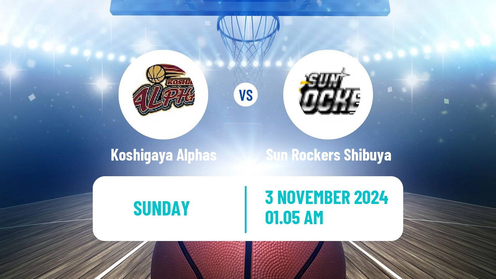 Basketball BJ League Koshigaya Alphas - Sun Rockers Shibuya