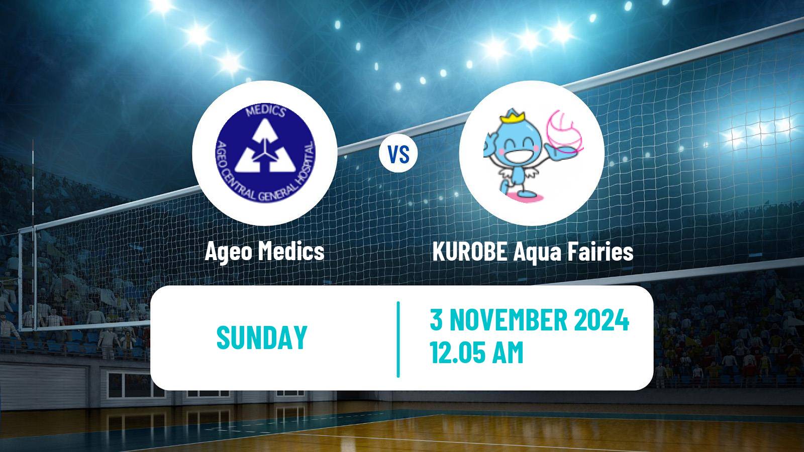 Volleyball Japan V Premier League Women Ageo Medics - KUROBE Aqua Fairies