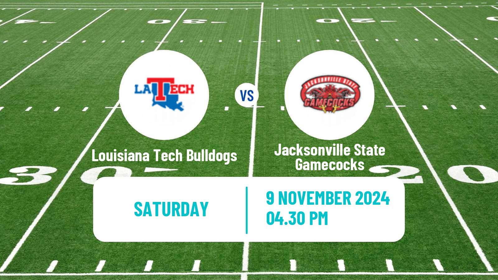 American football NCAA College Football Louisiana Tech Bulldogs - Jacksonville State Gamecocks