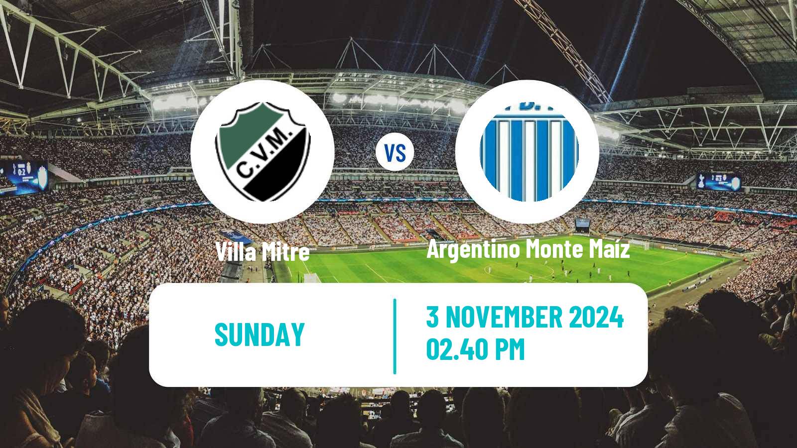 Soccer Argentinian Torneo Federal Villa Mitre - Argentino Monte Maíz