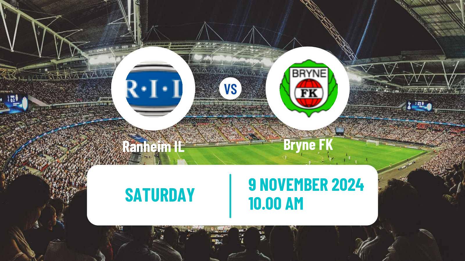 Soccer Norwegian Adeccoligaen Ranheim - Bryne