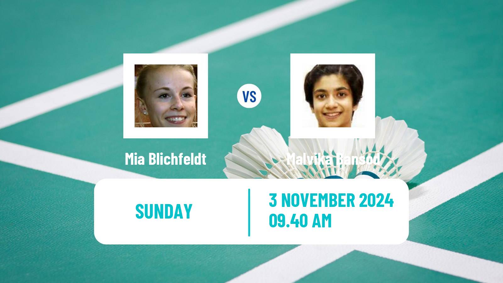 Badminton BWF World Tour Hylo Open Women Mia Blichfeldt - Malvika Bansod