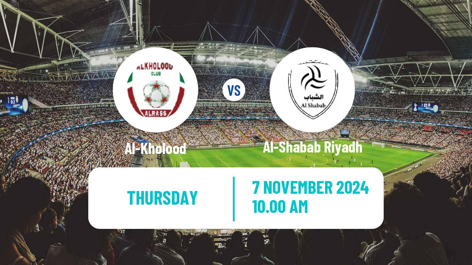 Soccer Saudi Professional League Al-Kholood - Al-Shabab Riyadh