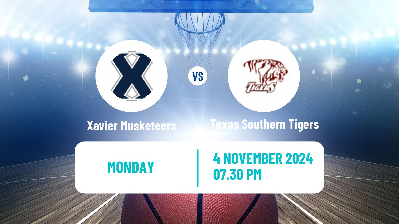 Basketball NCAA College Basketball Xavier Musketeers - Texas Southern Tigers