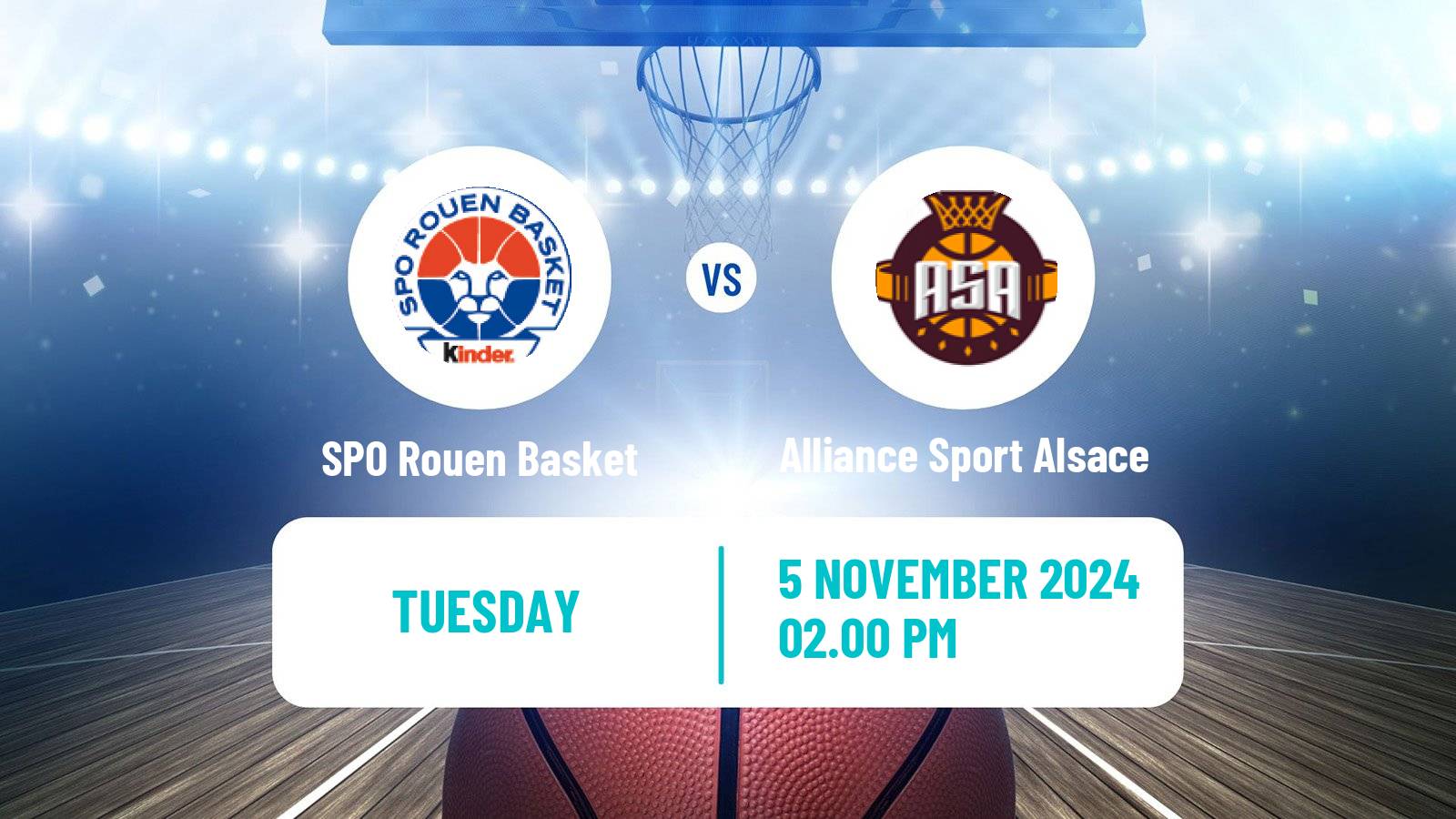 Basketball French LNB Pro B SPO Rouen Basket - Alliance Sport Alsace