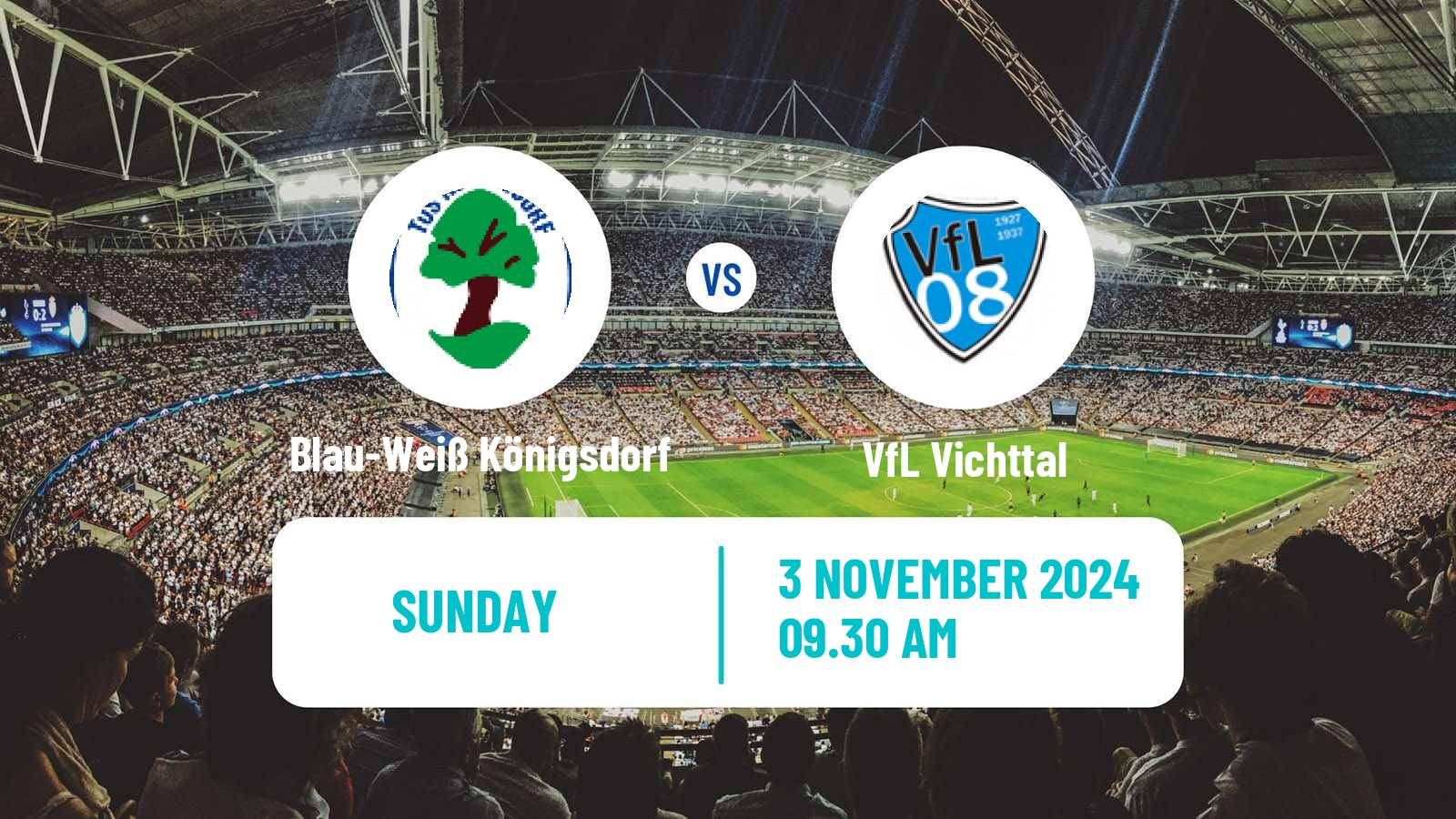 Soccer German Oberliga Mittelrhein Blau-Weiß Königsdorf - Vichttal