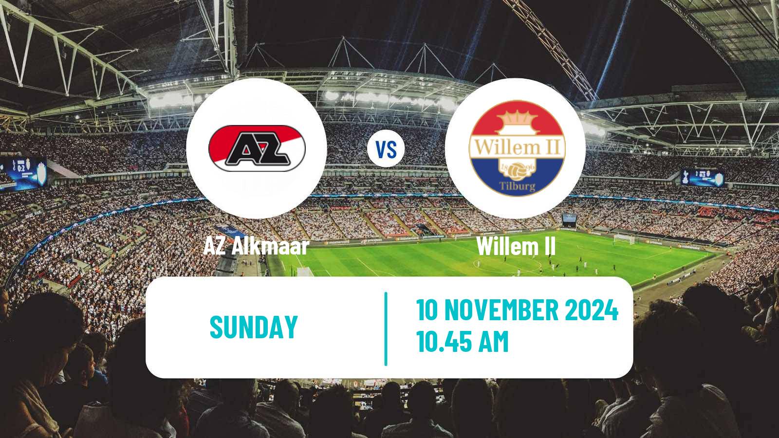 Soccer Dutch Eredivisie AZ Alkmaar - Willem II