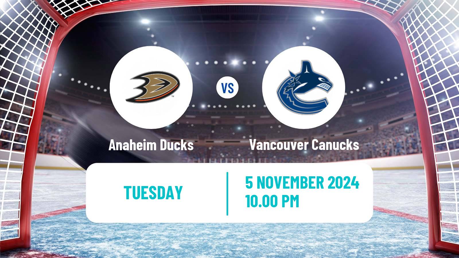 Hockey NHL Anaheim Ducks - Vancouver Canucks