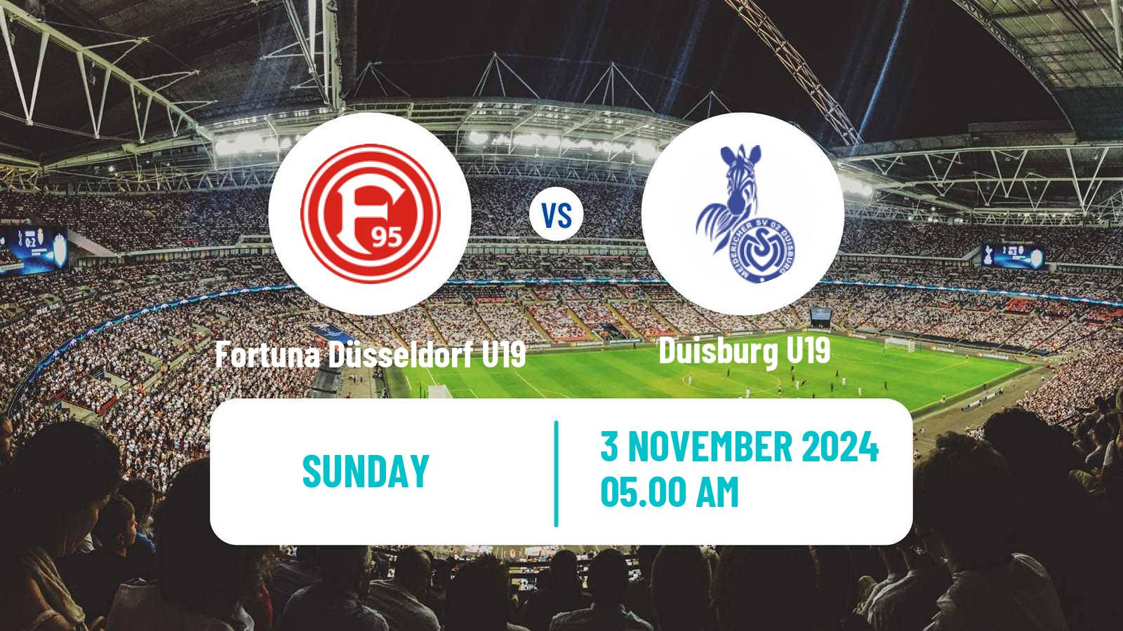 Soccer German DFB Youth League Fortuna Düsseldorf U19 - Duisburg U19