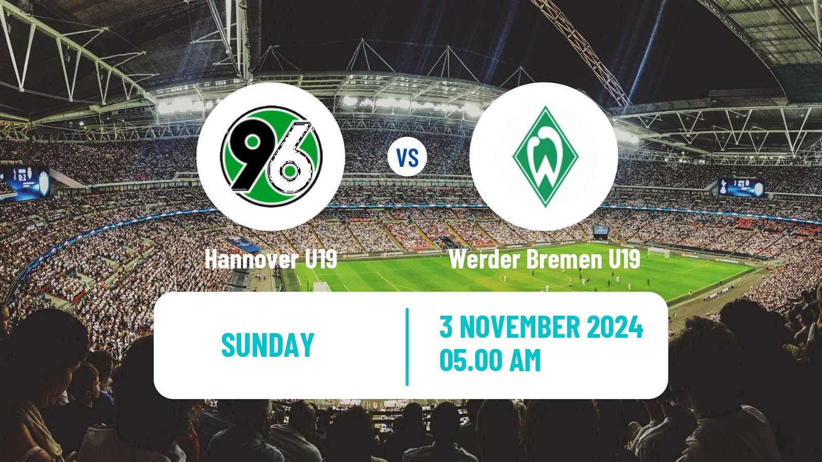 Soccer German DFB Youth League Hannover U19 - Werder Bremen U19