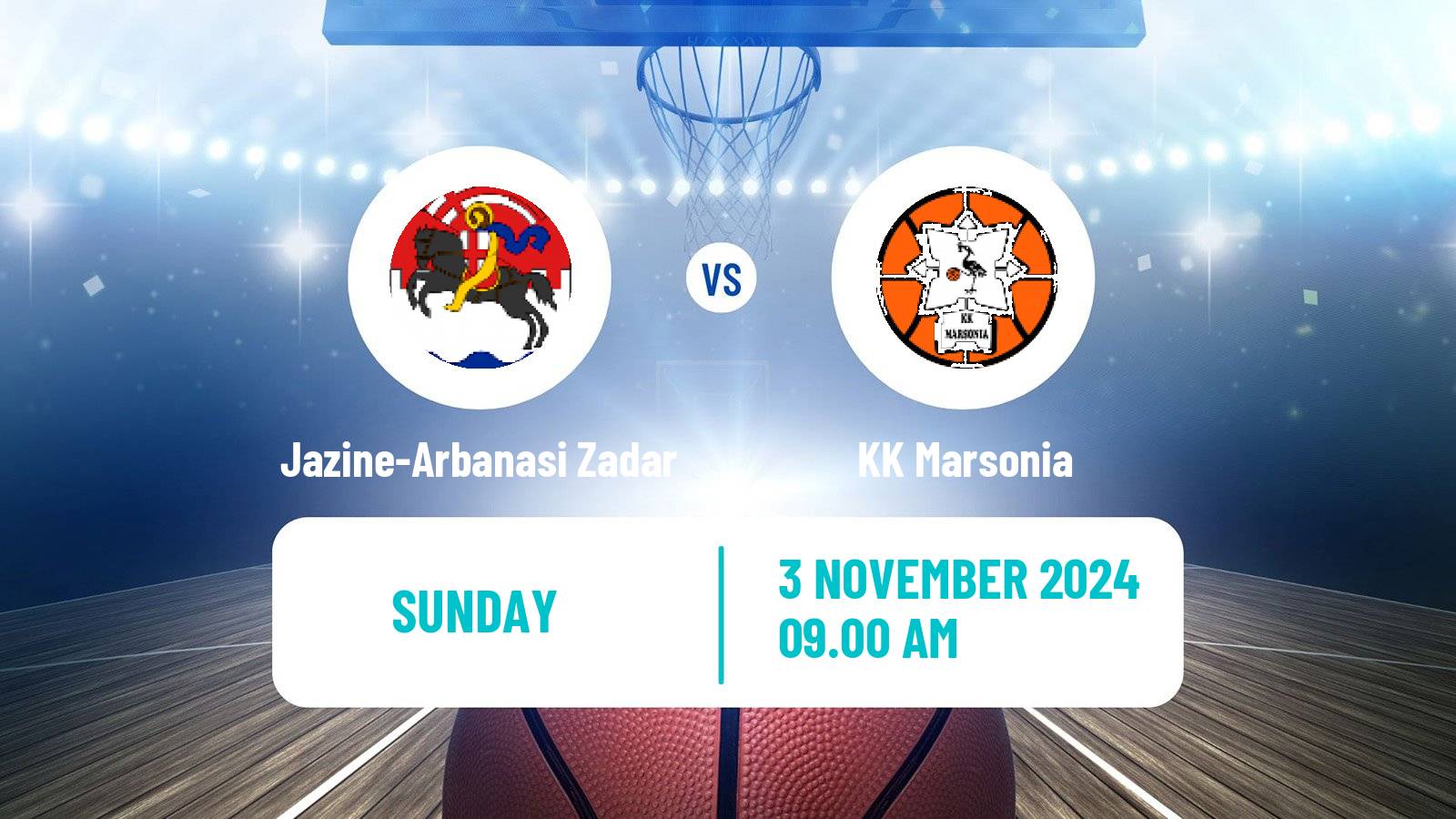 Basketball Croatian Prva Liga Basketball Jazine-Arbanasi Zadar - Marsonia