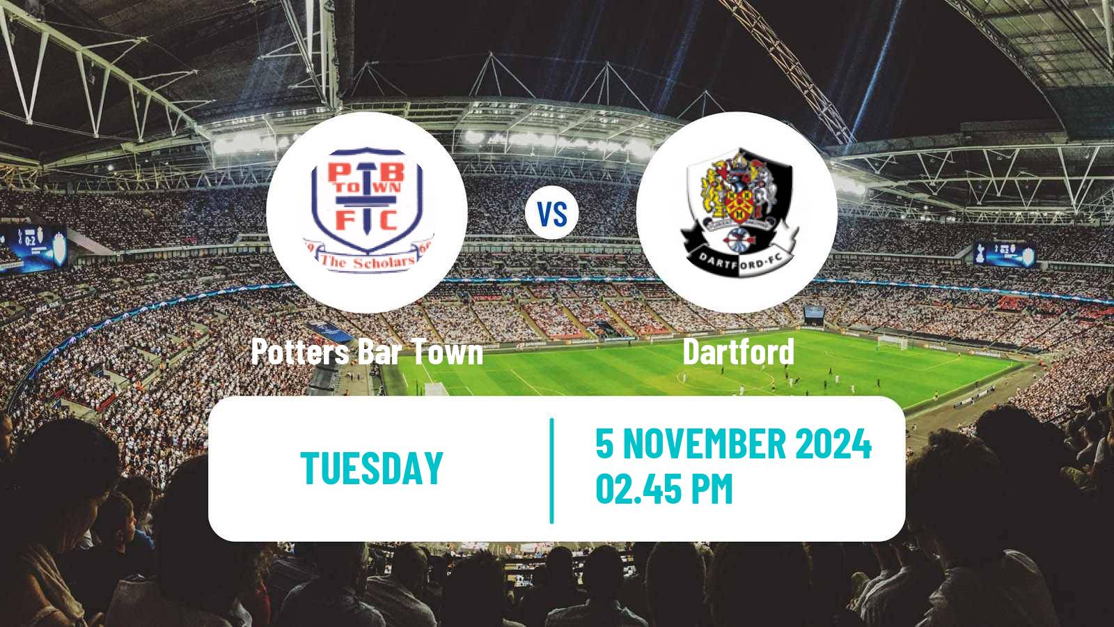 Soccer English Isthmian League Premier Division Potters Bar Town - Dartford