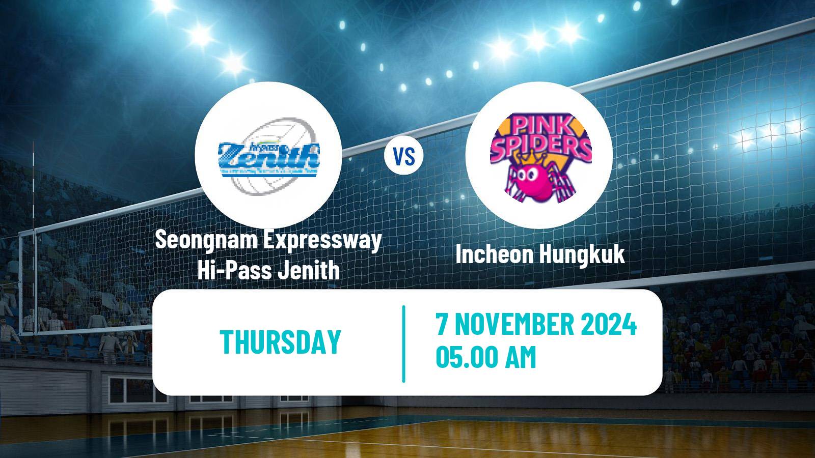 Volleyball South Korean V-League Women Seongnam Expressway Hi-Pass Jenith - Incheon Hungkuk