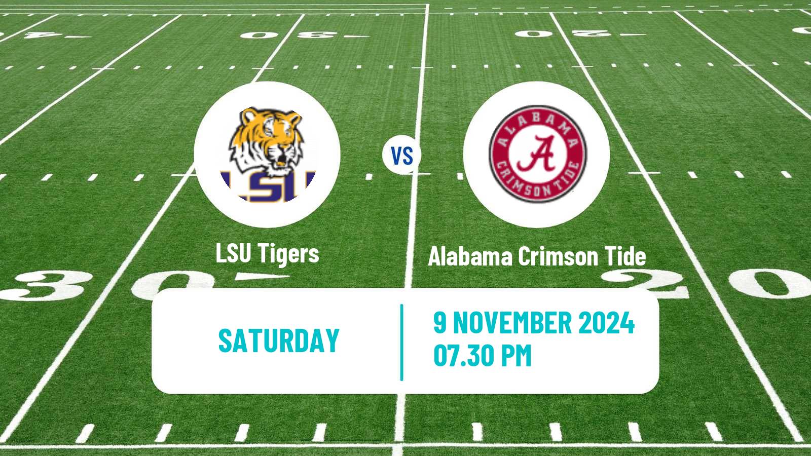 American football NCAA College Football LSU Tigers - Alabama Crimson Tide